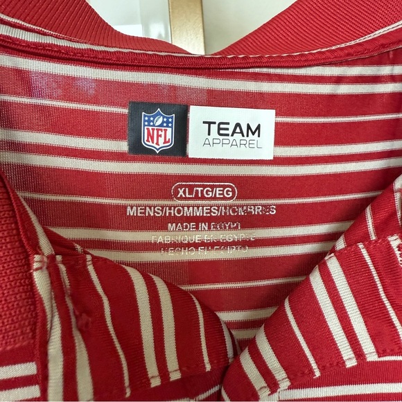 Men's Arizona Cardinals Striped Polo Shirt Red XL Short Sleeve NFL Apparel - Picture 4 of 6
